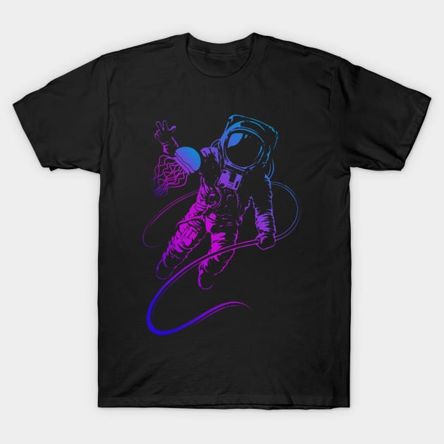 'Astronaut Jelly Fish Rainbow' Radiant Space Galaxy Gift T-Shirt by ourwackyhome